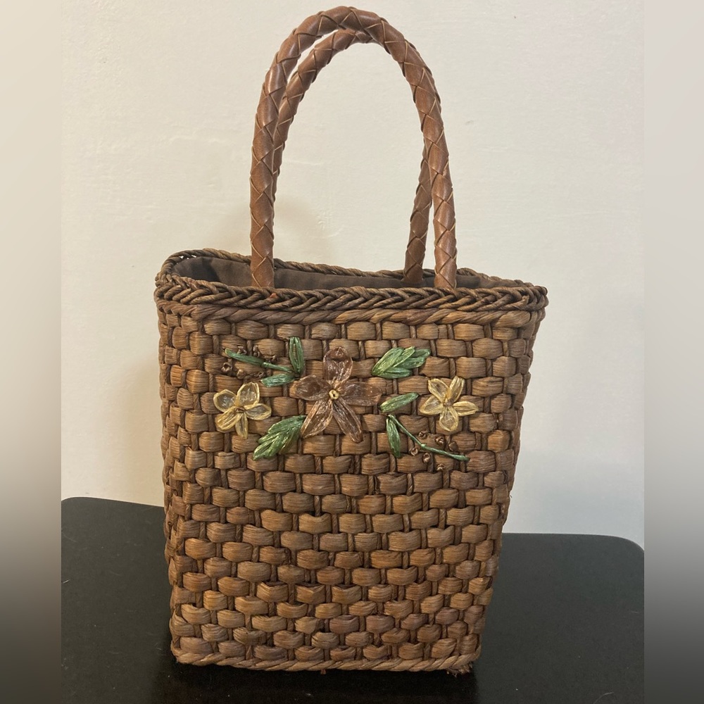 Brown Woven Summer Purse